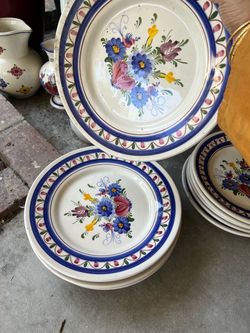 White and blue red heart plate