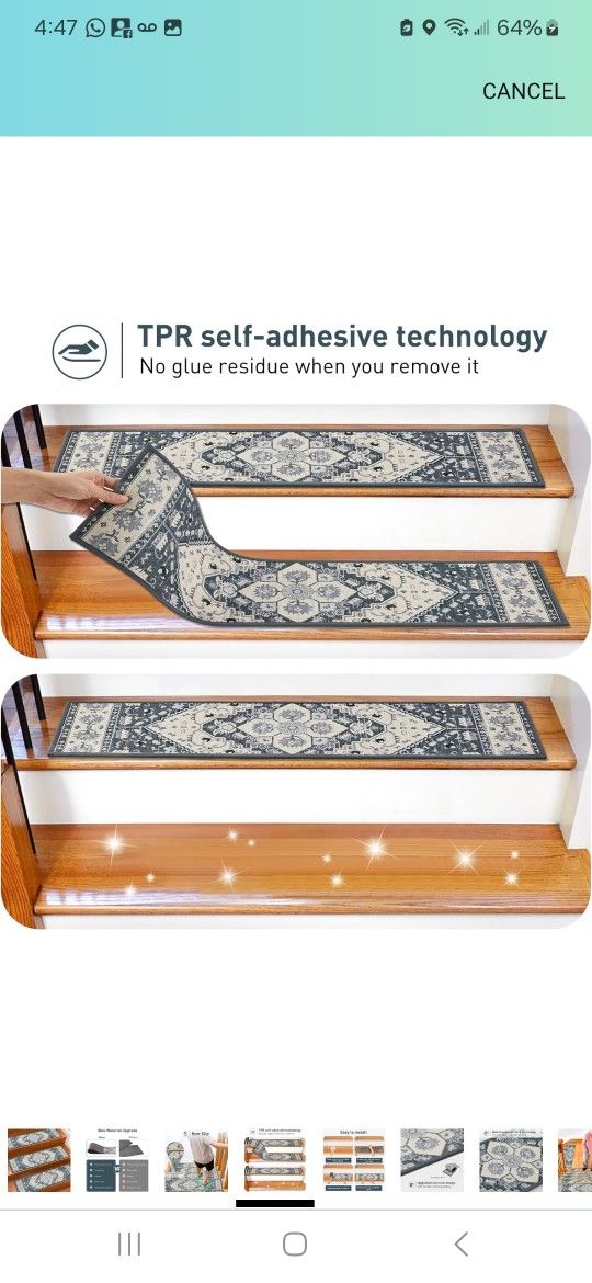 Stair Treads for Wooden Steps Indoor 14pack