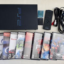 PlayStation 2 PS2 Console and 8 Games Bundle