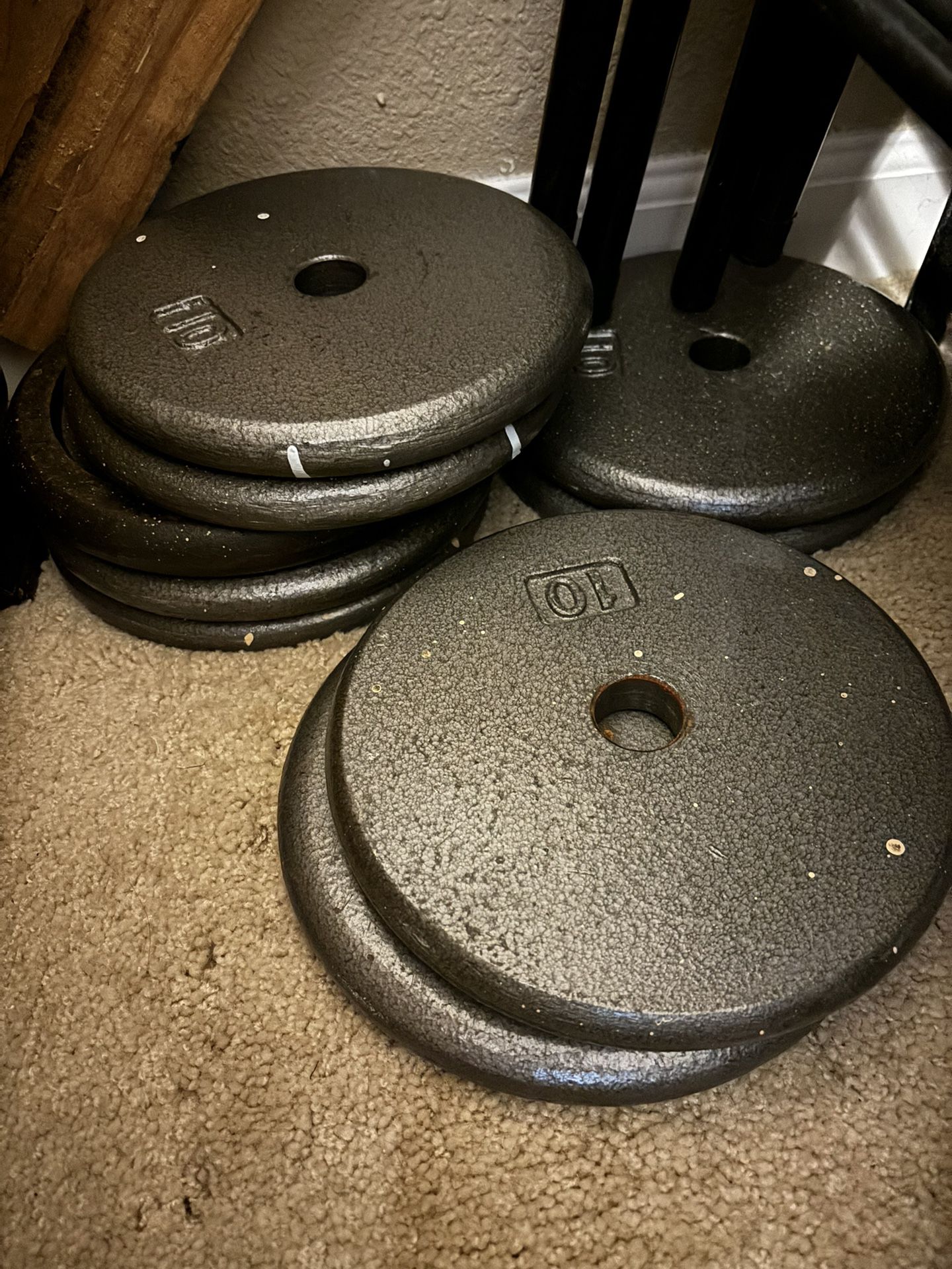 10 Pound Free Weight Plates , Dumb Bell Bars , Gym Workout Equip