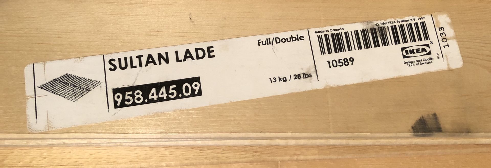 IKEA Sultan Lade Full Sized Mattress solid Wood Bed Slats 10589 958.445