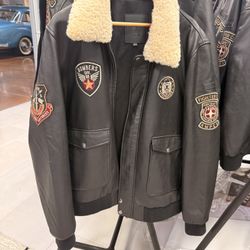 Brand New Genuine Leather Bomber Jacket 