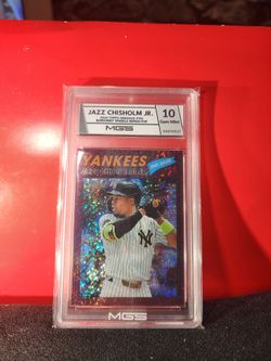 2026 Topps Heritage ﻿Jazz Chisholm Jr. #196 Burgundy Sparkle NY Yankees MGS 10 GEM MT
