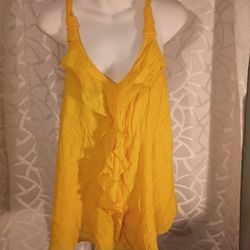 Xl Yellow Tank Blouse 