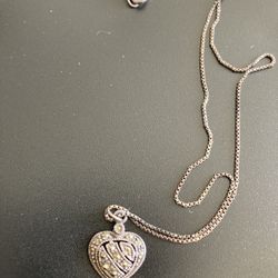 Vintage Sterling Heart Necklace