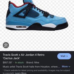 Nike Air Jordan Travis Scott 4s “ Cactus Jack Sz 9,5