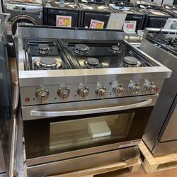 Gas Stove NXR 36 Inch Wide Stainless Steel