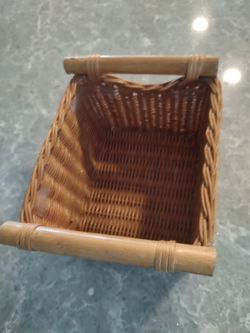 Small Basket with handles 9 inches length x 7 1/2 inches width x 5 1/2 inches height