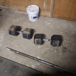 rubber 85 Pounds Set dumbells