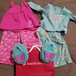 Authentic American Girl doll P j's and slippers