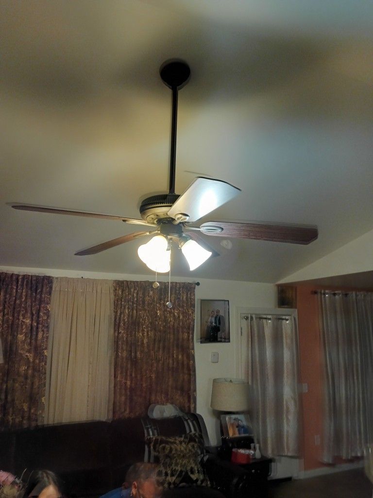 Ceiling Fan  W/lights 52" dark brown 5 blades.