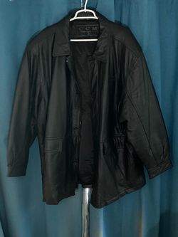 CCM Black Leather Car Jacket Size 3XL
