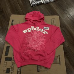 Sp5der Rhinestone Legacy Hoodie Pink  Size S,M.L