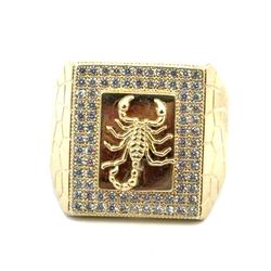Men’s 10k Yellow Gold CZ Cubic Zirconia Scorpion Ring Size 11 GP3124074