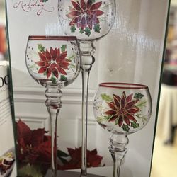 Holiday Set Of 3 Hurricanes 