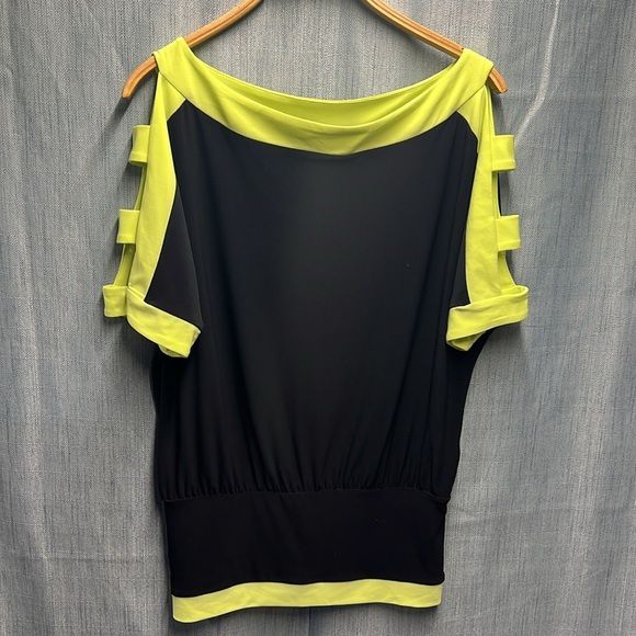 Joesph Ribkoff black and yellow short sleeve size 4
