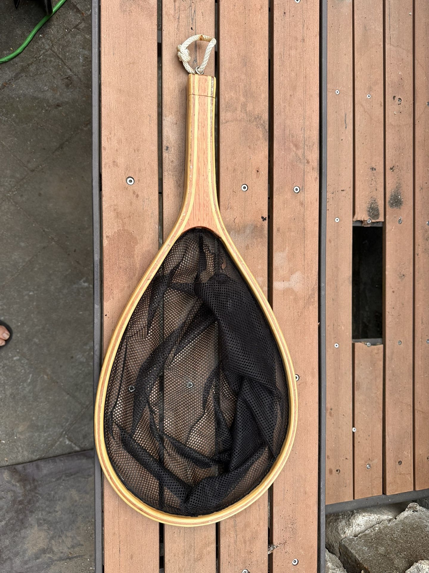 Custom Wood Fishing Net W/ Built in Flask