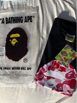 Black and Pink Bape Shirt Sizes: M and L