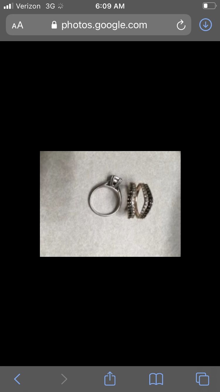 Two karat white and black diamond wedd set rose and white gold