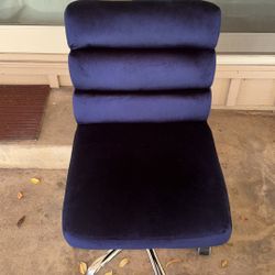 Velvet Navy Blue Rolling Chair