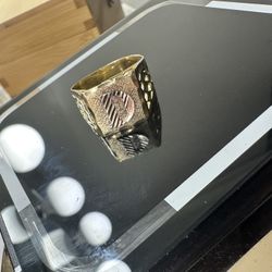 “D” 14k Gold Ring