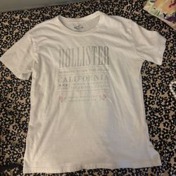 Hollister Size XS 100% Cotton White Graphic Tee T-Shirt White Women’s Shirt