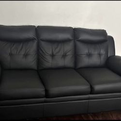 BLACK LEATHER sofa 🛋️ Traditional Style 🖤🖤🖤🖤