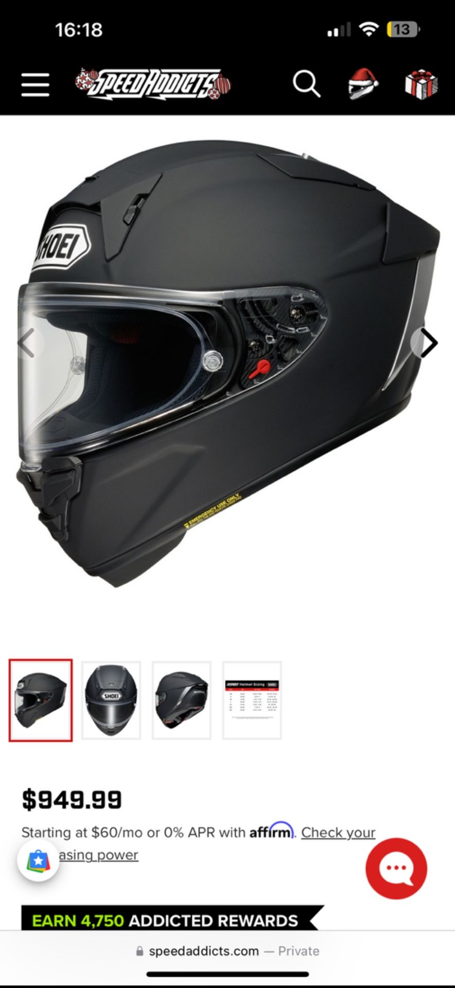 shoei X-15 helmet XL