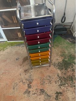 Rainbow craft drawer cart