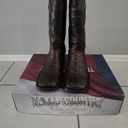 Size 11 original python square toe boots