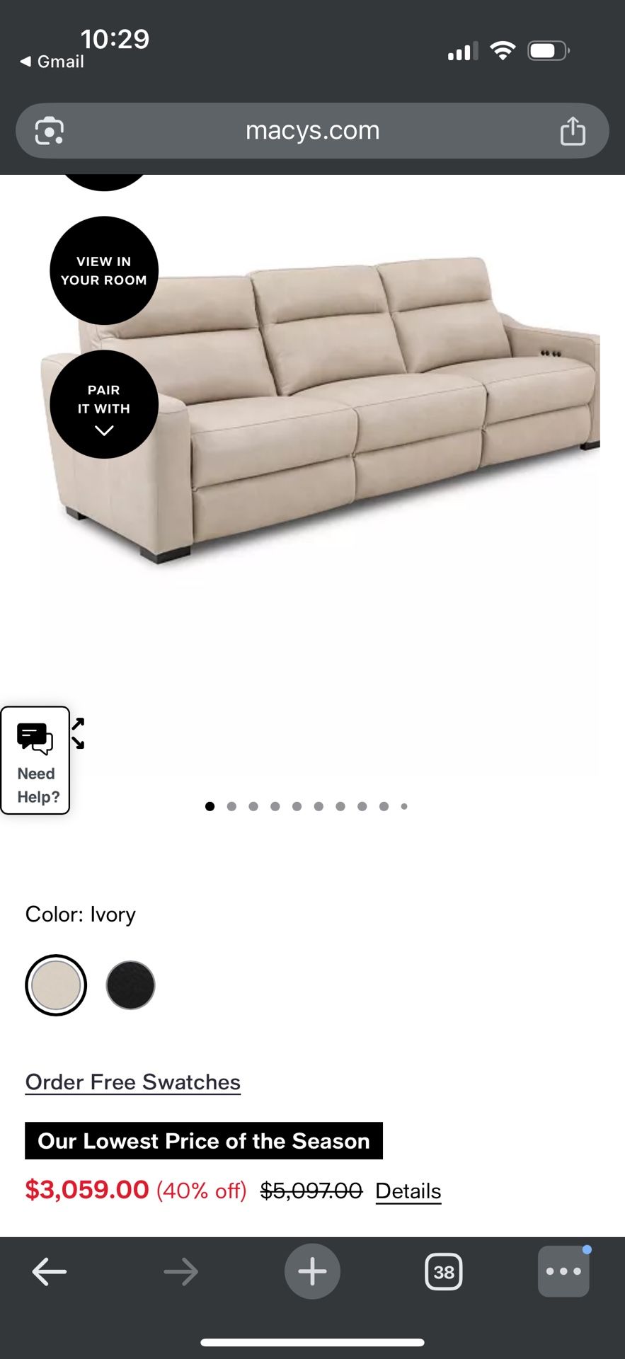 Electric Leather Couch