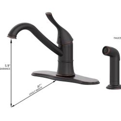 Project Source WILEY Oil Rubbed Bronze Single Handle Deck-mount Kitchen Faucet 1414
