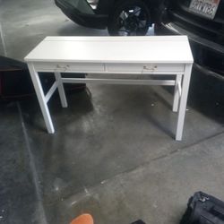 Ikea White Desk With 2 Drawers And Hidden Cord Storage Spot