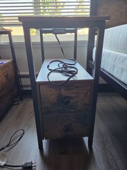 End Table/Nightstand with Built-in Outlets