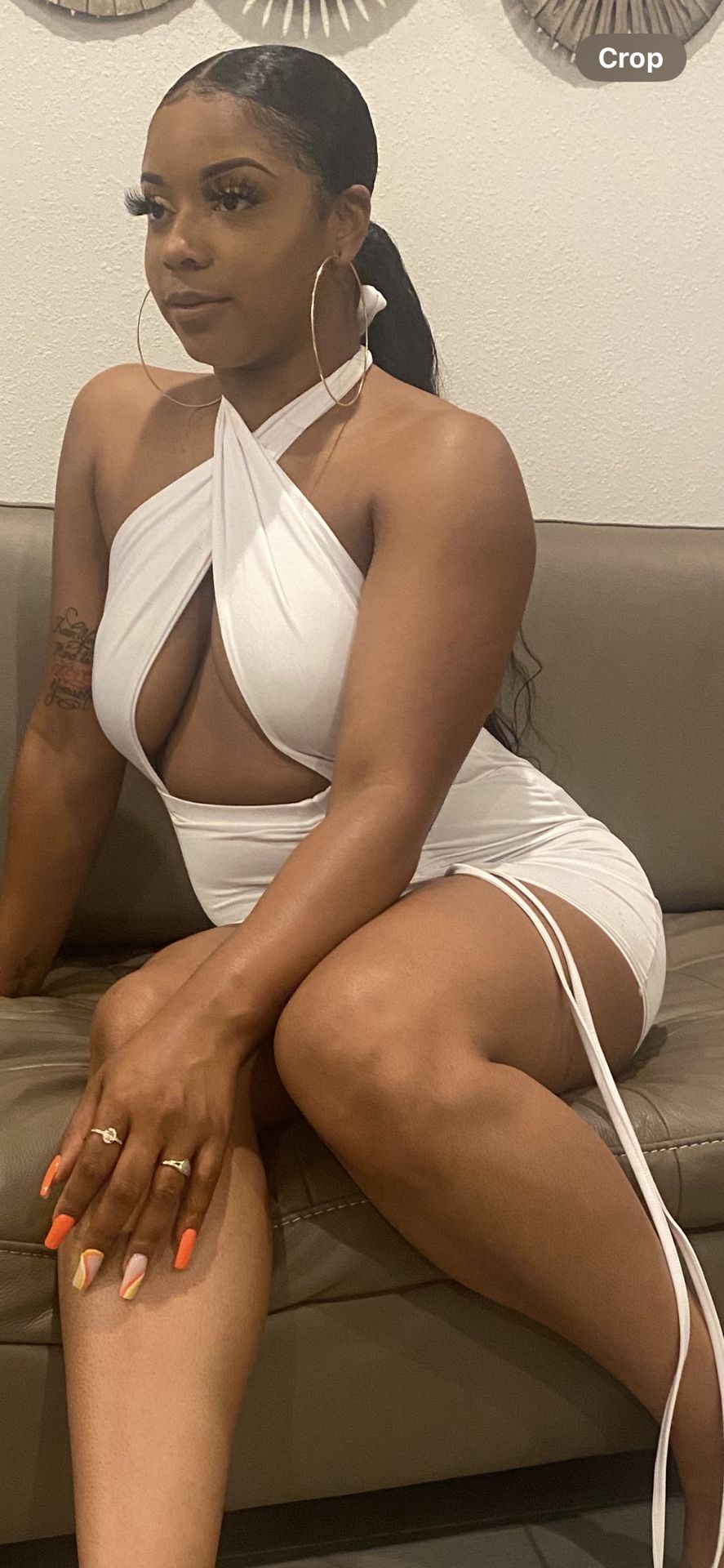 White Halter dress
