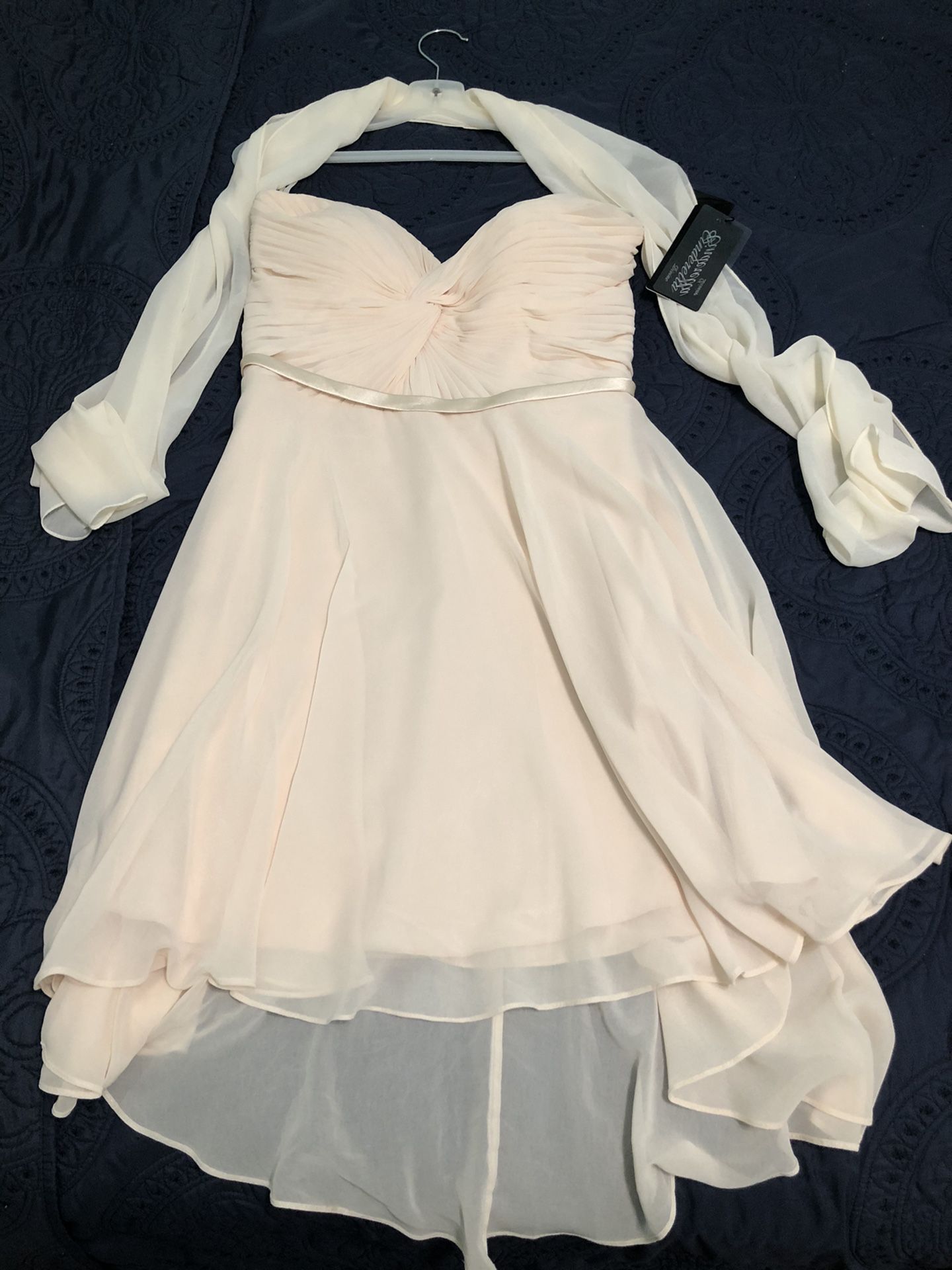 Cream strapless dress size 14 NWT