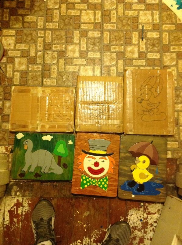 RARE VINTAGE HANDMADE PAINTED HARDWOOD CHILDRENS PUZZLES