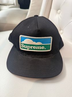 Supreme Black Snapback Hat with Cloud Patch