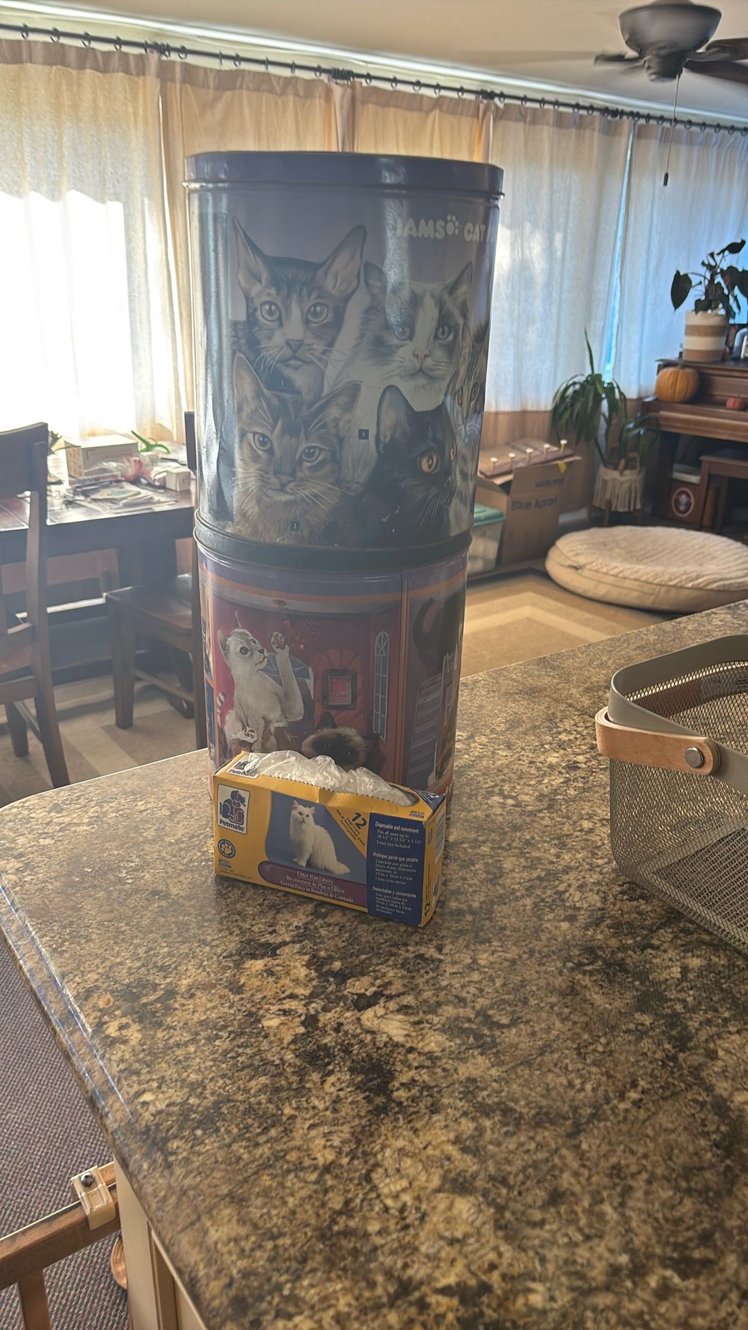 Free 2 Iams Cat Food Storage Tins & Liter Box Liners