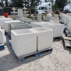 Concrete Square Planter / Cement Backyard Patio Pots Garden Planters