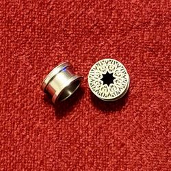 16mm 5/8 Stainless Steel Screwback Plugs Black Silver Gauges Body Jewelry