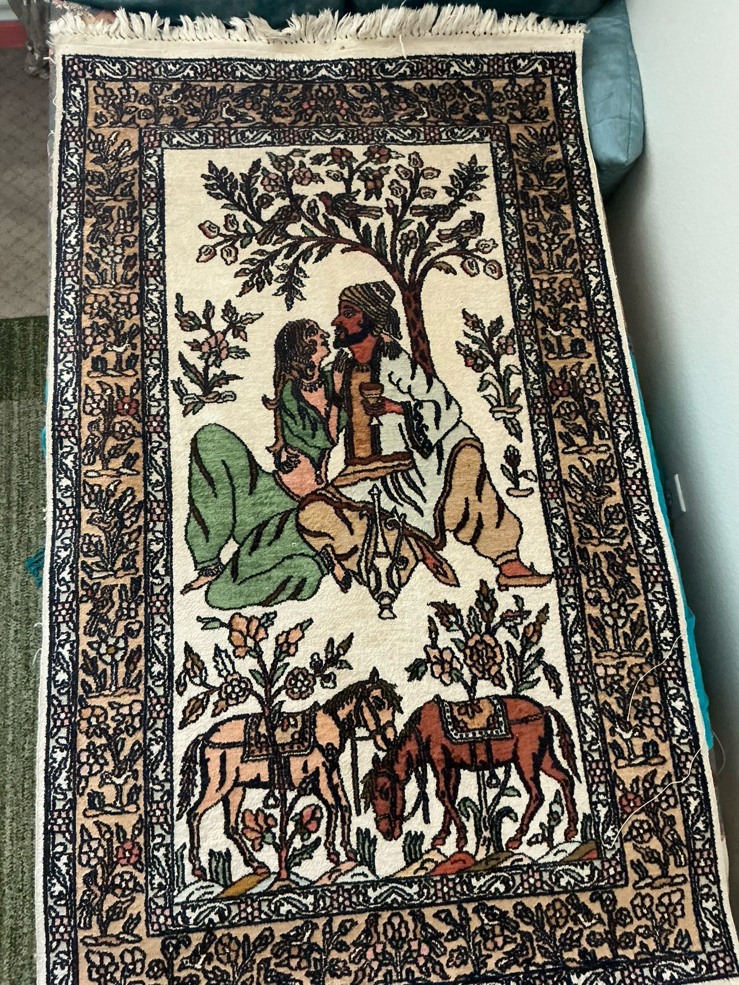  Persian   Silk Rug  “ OMAR KHAYYAM”  Figurine  In This Master Designer SILK rug