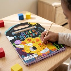Dinosaur Scratch Art Activity Book for Kids with Scratch Tool