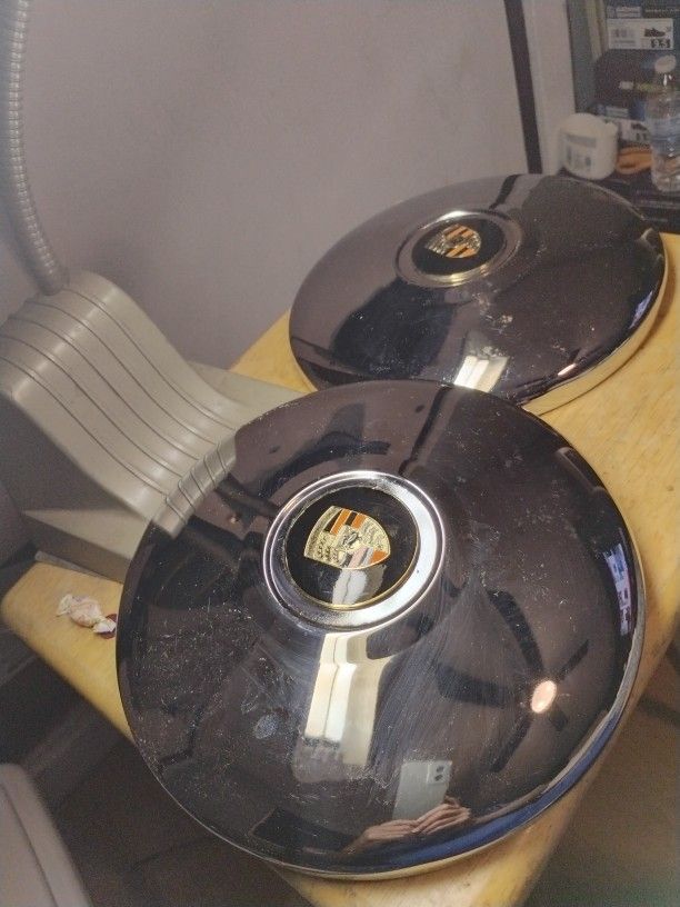 2# Hubcaps Flat Style With Porsche Emblem