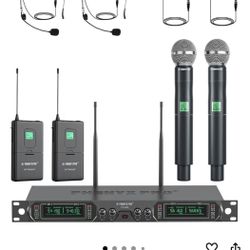 Pheynx Pro-PTU-5000-4h   4 Channel UHF Wireless Microphone System w/ Antennas 