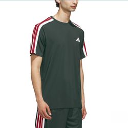 adidas Men's 3-Stripes T-Shirt Moisture Wicking Performance Tee New S M L XL XXL