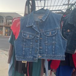 Denim Cropped Vest