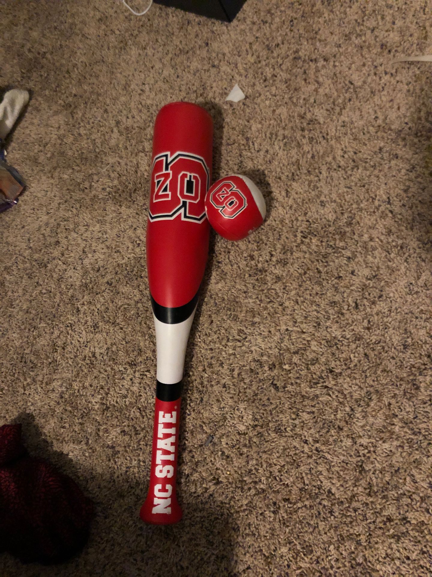 Kids Soft NC State Baseball and Bat