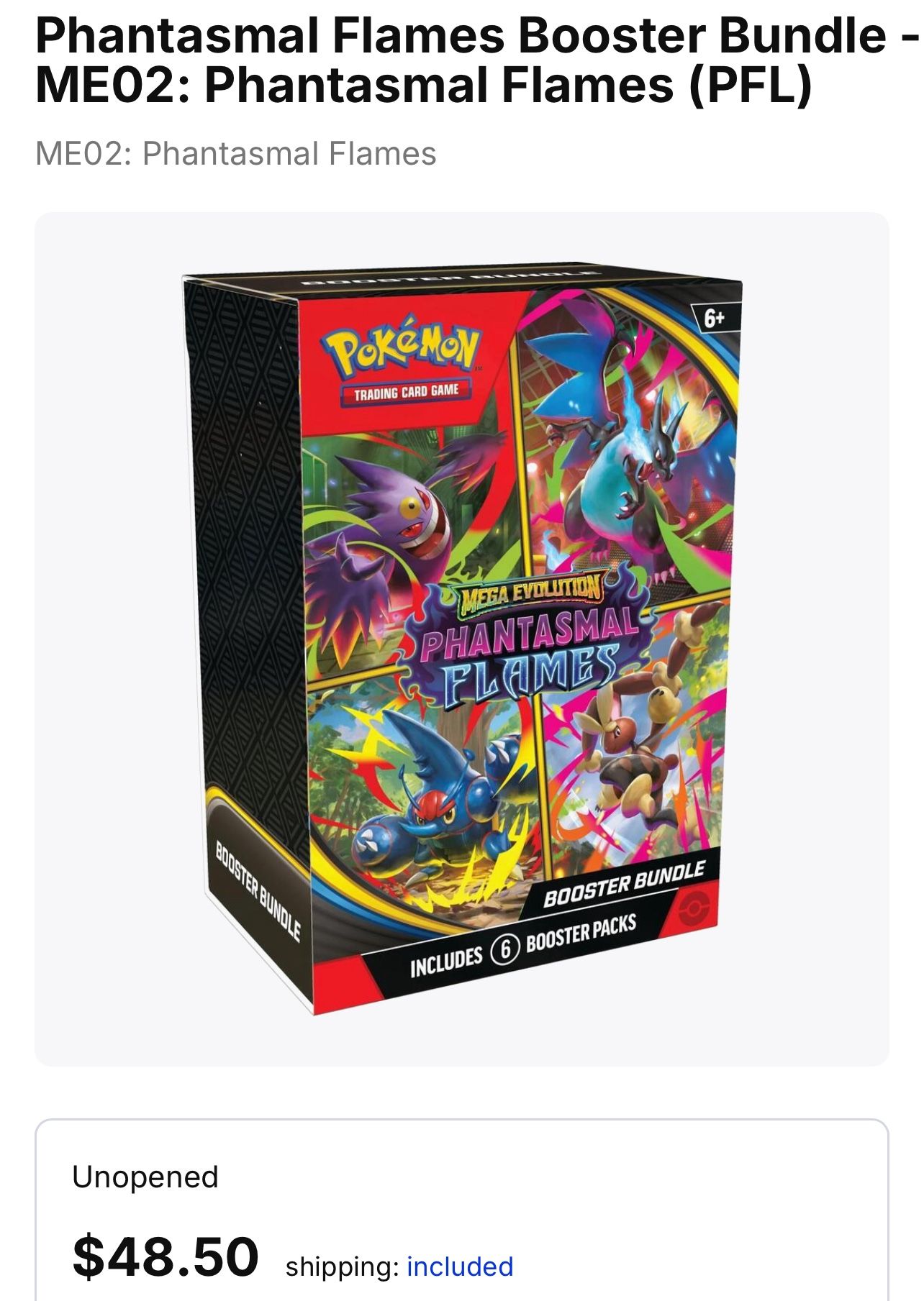 Phantasmal Flames Booster Bundle Sealed