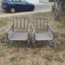 Pair Of Metal Outdoor Chairs 